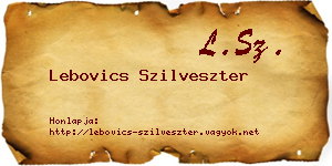 Lebovics Szilveszter névjegykártya