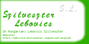 szilveszter lebovics business card